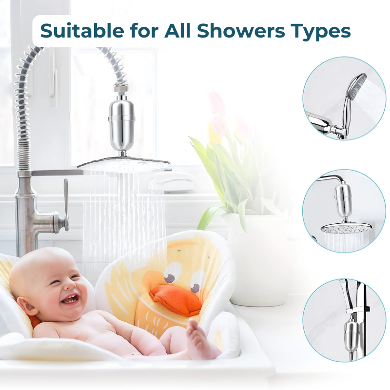 فلتر استحمام متطور للمياه العسرة