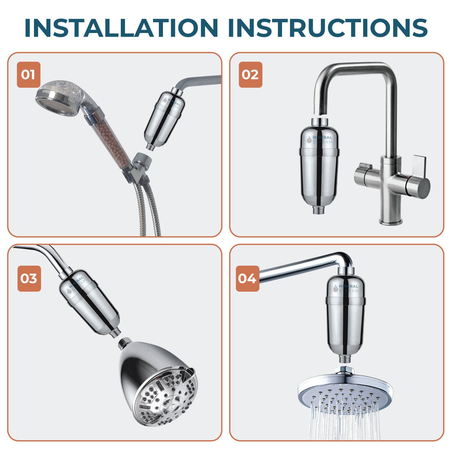 فلتر استحمام متطور للمياه العسرة