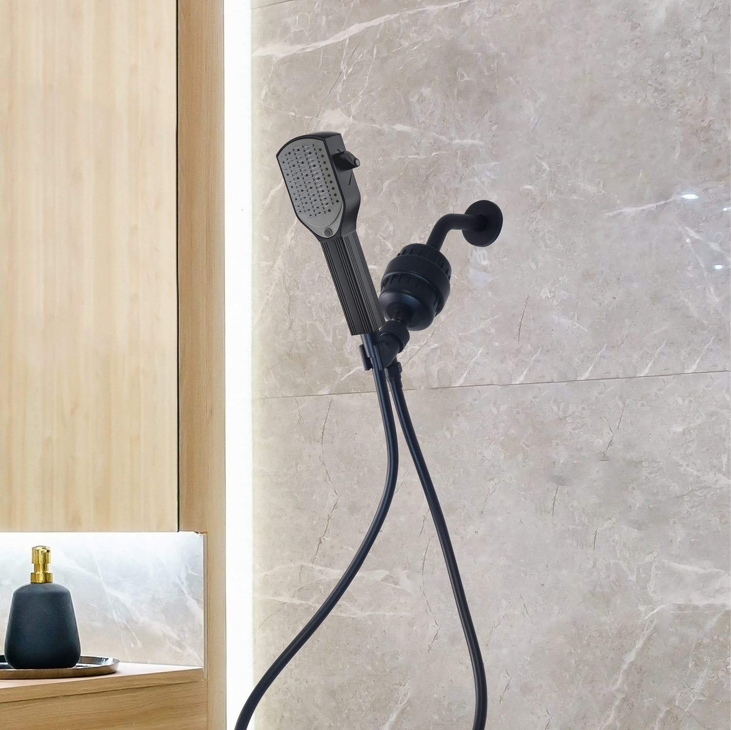 Detangler Comb Comb Showerhead مجموعة دش كاملة