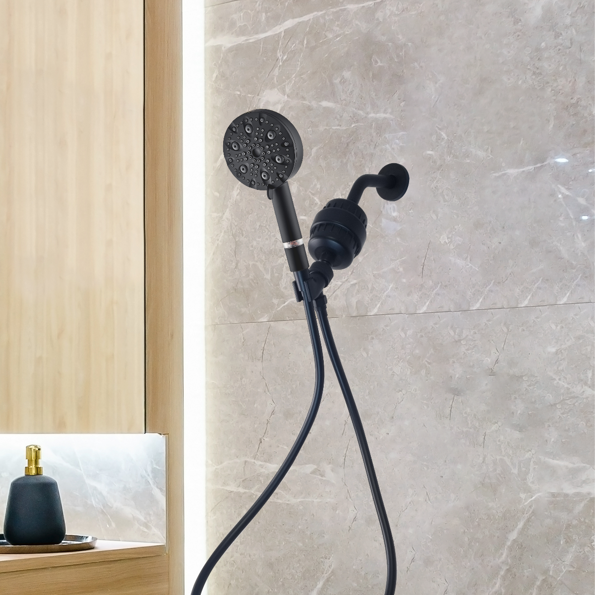 Luxe 9 Mode Mode Showerhead Kit Complete Shower Kit