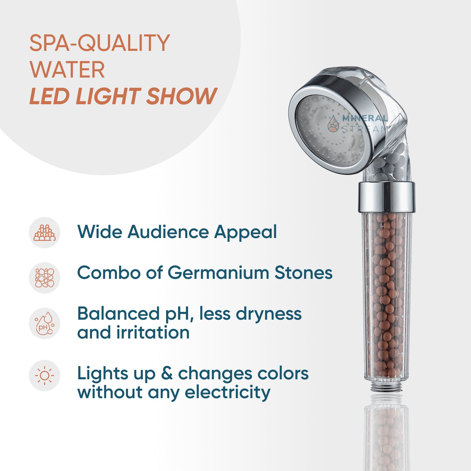 LED Ionic Dufferhead مجموعة دش كاملة
