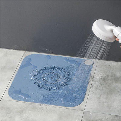 MineralStream Shower Drain Hair Catcher — silicone drain cover catching hair